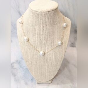 Short Pearl Station Gold Tone Necklace - a New Day NWT